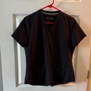 Fabletics Black V-Neck Short Sleeve Top